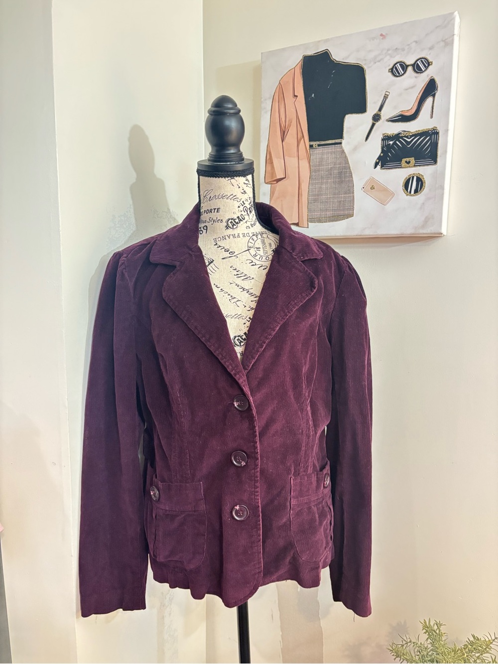 St. John's Bay Deep Plum Corduroy Blazer